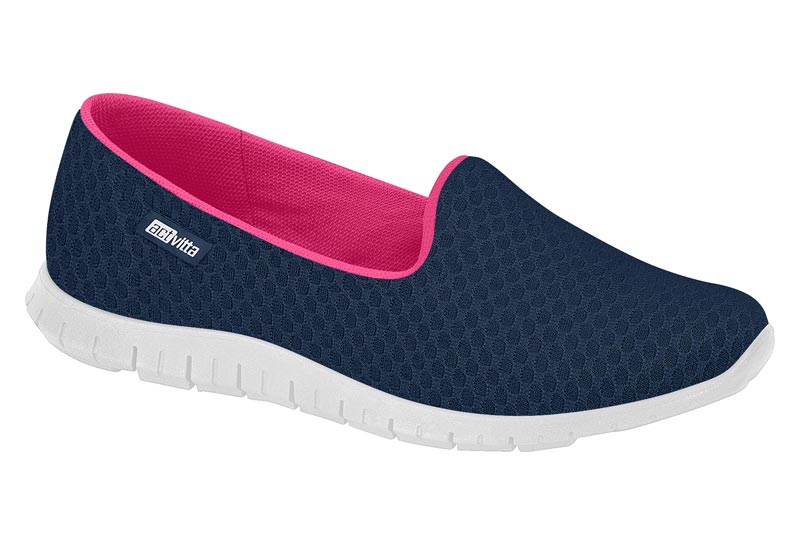 Tenis Slip-On Actvitta Lycra Marina Rosa Neón