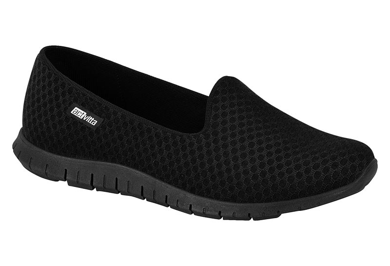 Balerina Slip On Negra Lycra Favo Actvitta Confort