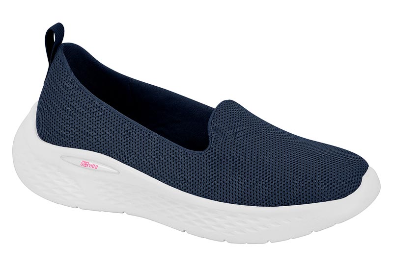Tenis Slip On Actvitta Malla Marino Plataforma Cómoda