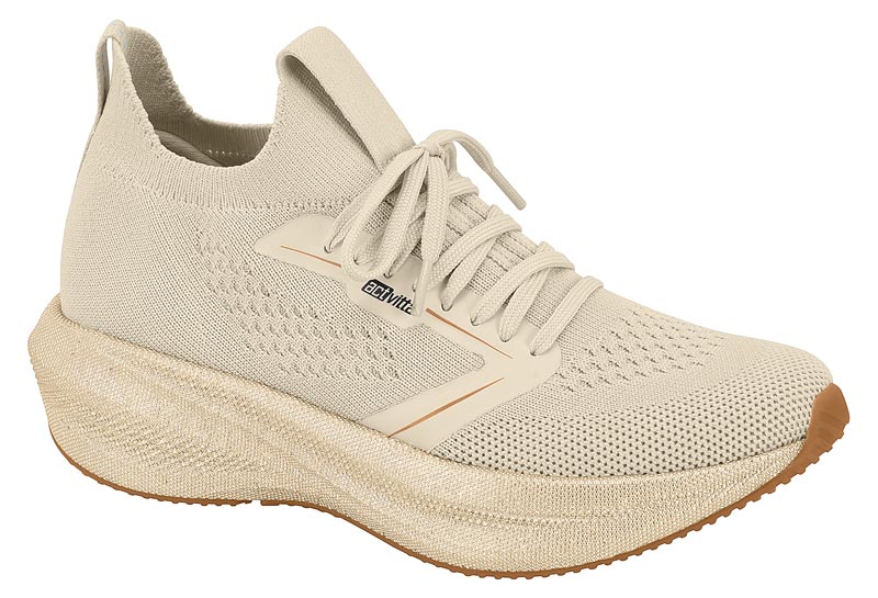 Tenis Plataforma Actvitta Tejido Knit Energy Beige Dama