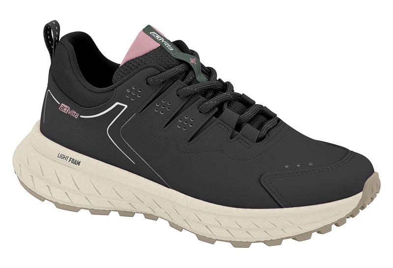 Tenis Actvitta Light Foam Negro con Rosa y Suela Track