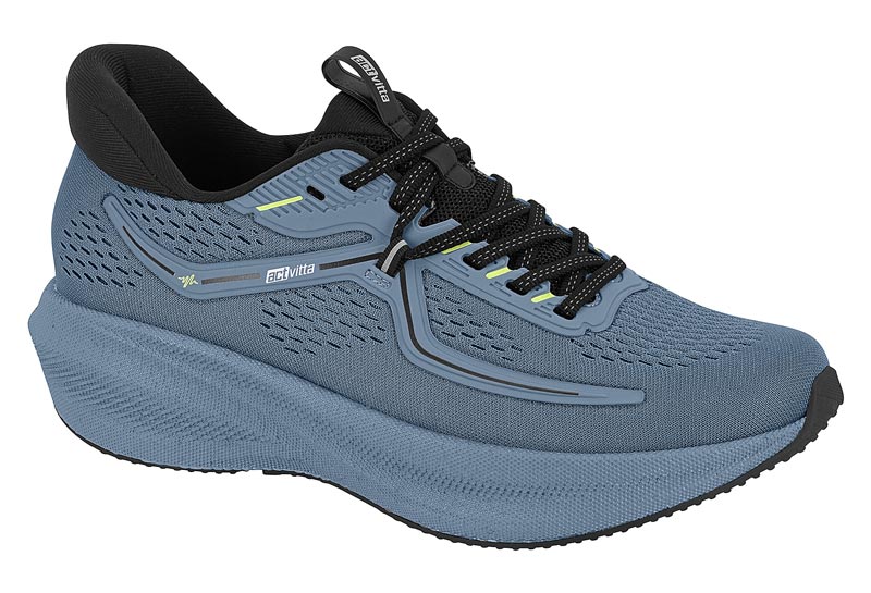 Tenis Actvitta Urbano Plataforma Gris Azulado con Agujetas