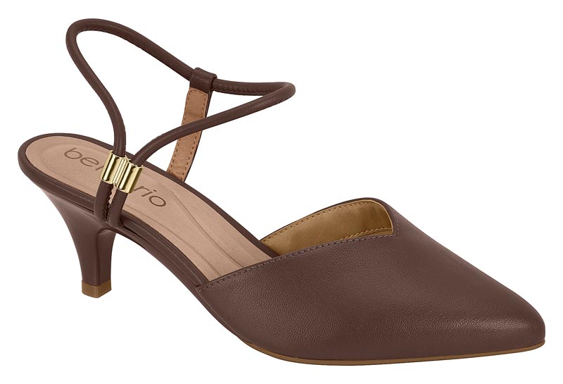 Zapatilla Destalonada Slingback Napa Chocolate Beira Rio
