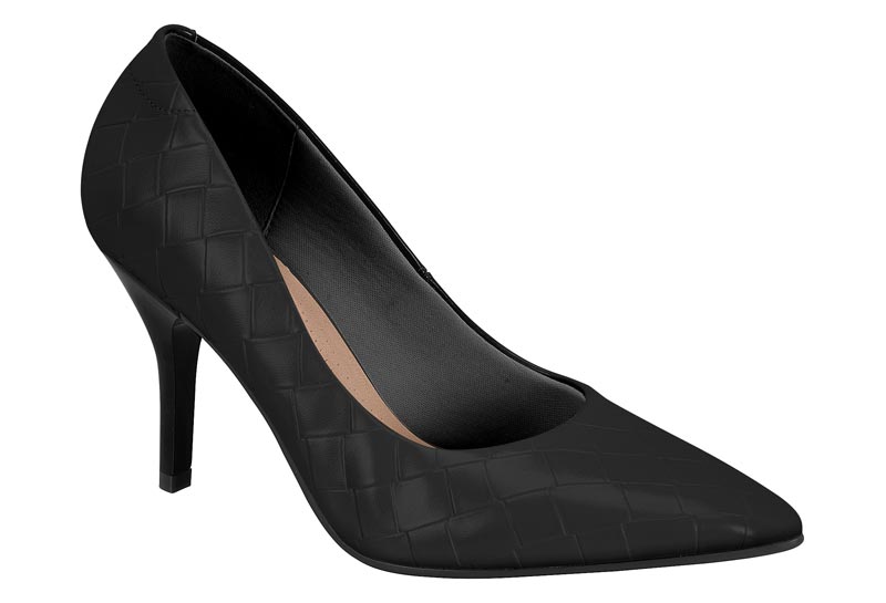 Zapatilla Punta Fina Aguja Negra Efecto Tresse Beira Rio