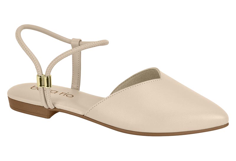 Zapatilla Destalonada Slingback Napa Crema Beira Rio
