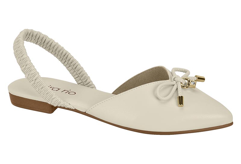 Zapatilla Slingback Moño Napa Blanco Off Beira Rio
