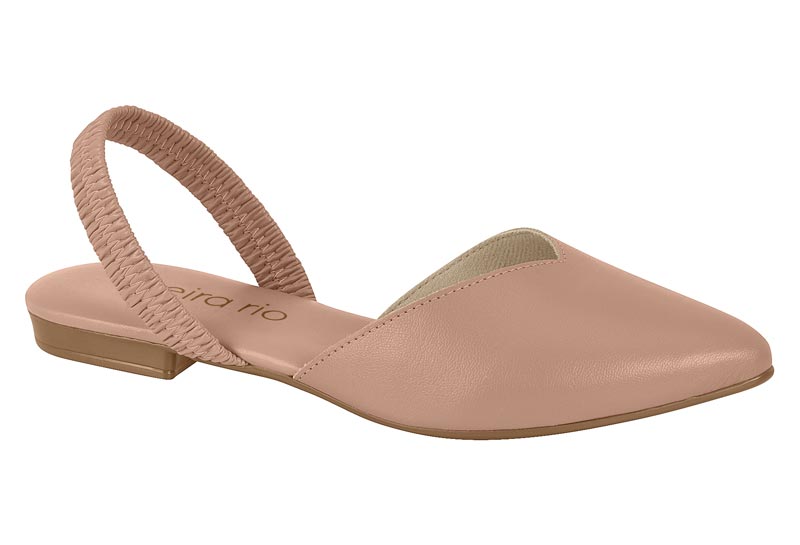 Zapatilla Destalonada Slingback Punta Fina Napa Nude Beira Rio