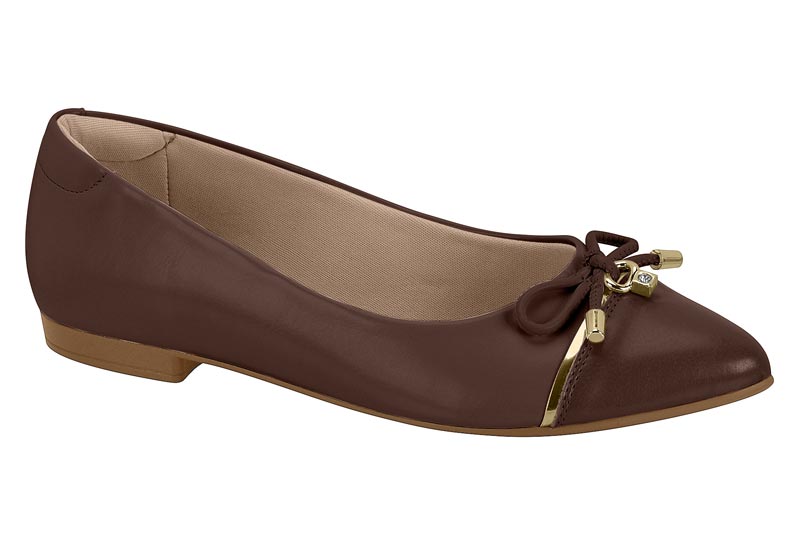 Balerina Napa Lazo Dorado Chocolate Beira Rio