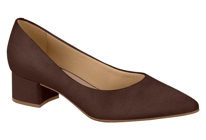 Zapatilla Tacón Bloque Camurça Flex Chocolate Beira Rio