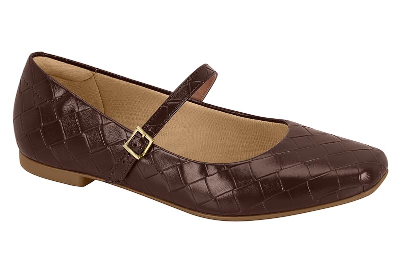 Balerina Mary Jane Napa Tresse Chocolate Beira Rio
