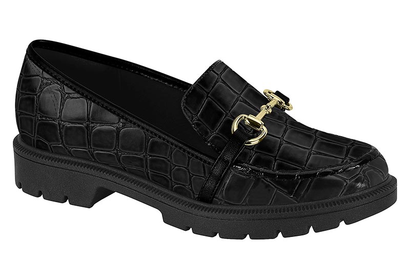 Mocasín Track Mujer Croco Herraje Dorado Beira Rio