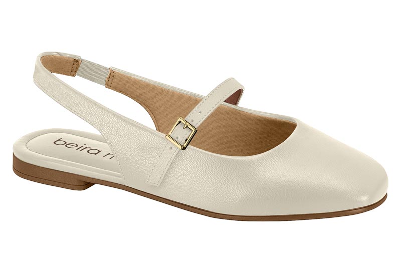 Zapatilla Destalonada Pulsera Napa Off-White Beira Rio