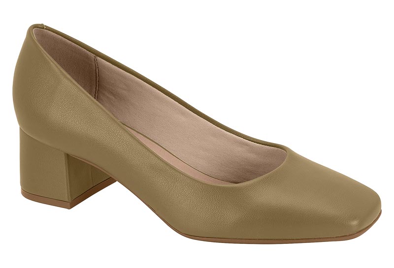 Zapatilla Tacón Bloque Cuadrada Olive Beira Rio