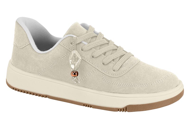 Tenis Urbano Beira Rio Camurcao Off White con Charm