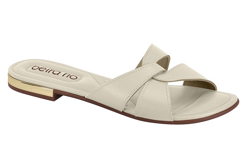 Sandalia Casual Tiras Cruzadas Napa Turim Blanco Off Beira Rio