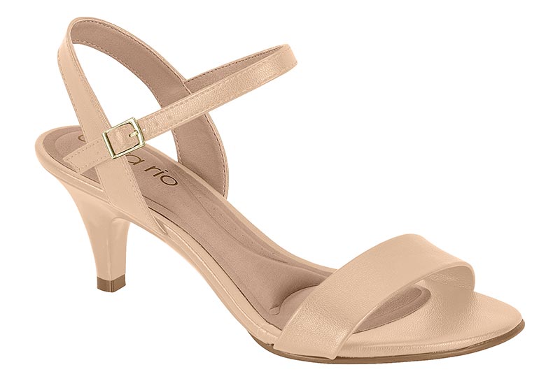 Sandalia Tacón Kitten Napa Beige Beira Rio