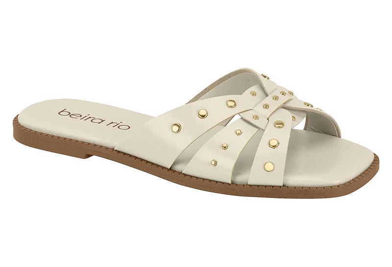 Sandalia Strappy con Remaches Beira Rio Blanco Off