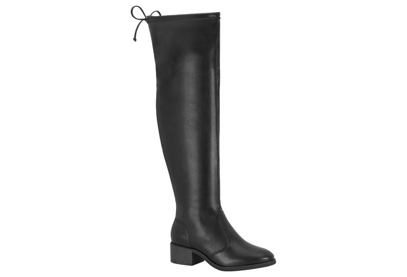 Bota Mosquetera Napa Stretch Tacón Bloque Negro Beira Rio