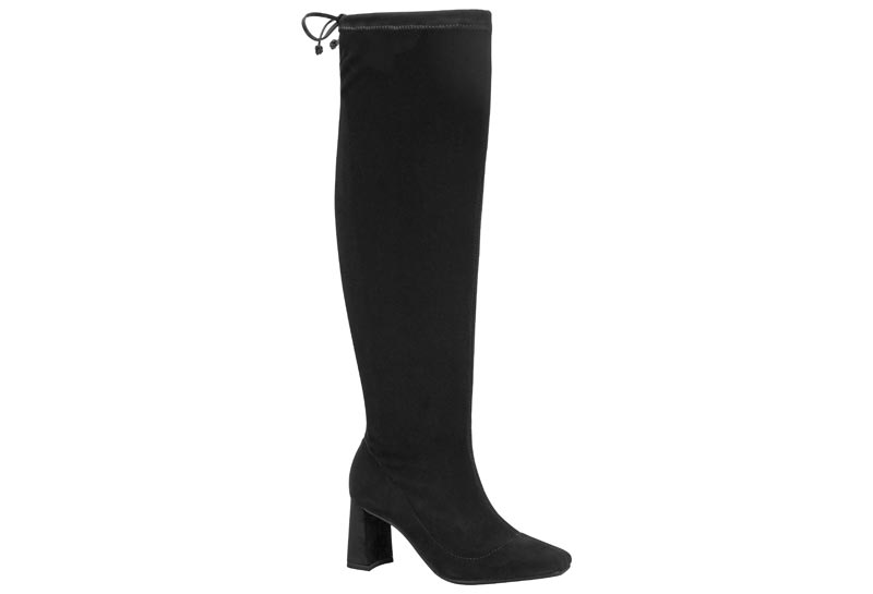 Bota Over-the-knee Stretch Camurça Negra Beira Rio