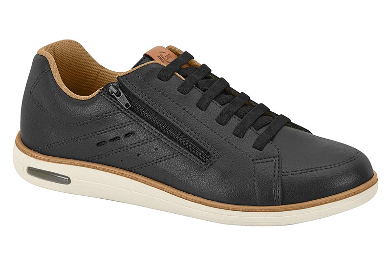 Tenis BR Sport Plataforma Negro con Cierre Lateral y Air