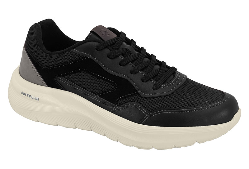 Tenis Urbano Confort Softplus BR SPORT Negro/Plomo