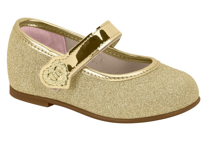 Balerina Dorada Glitter Correa Corazón Molekinha
