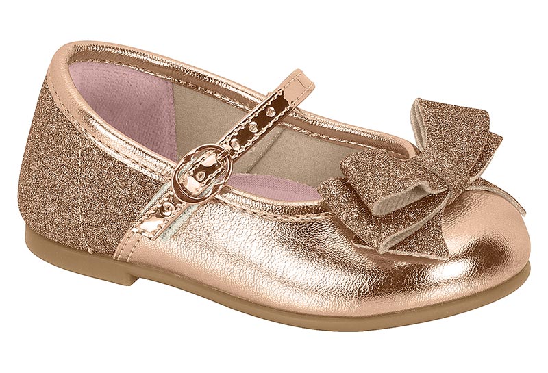Balerina Glitter Oro Rosado Moño Molekinha
