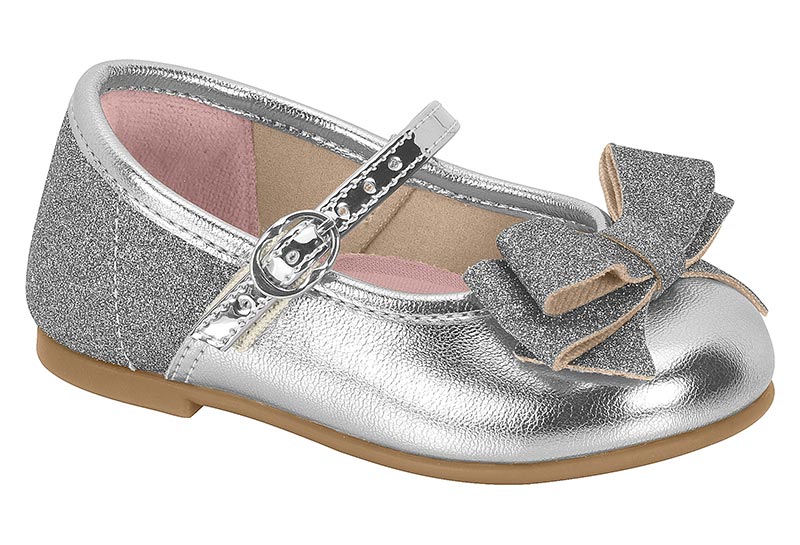 Balerina Glitter Plata con Moño y Pulsera Molekinha