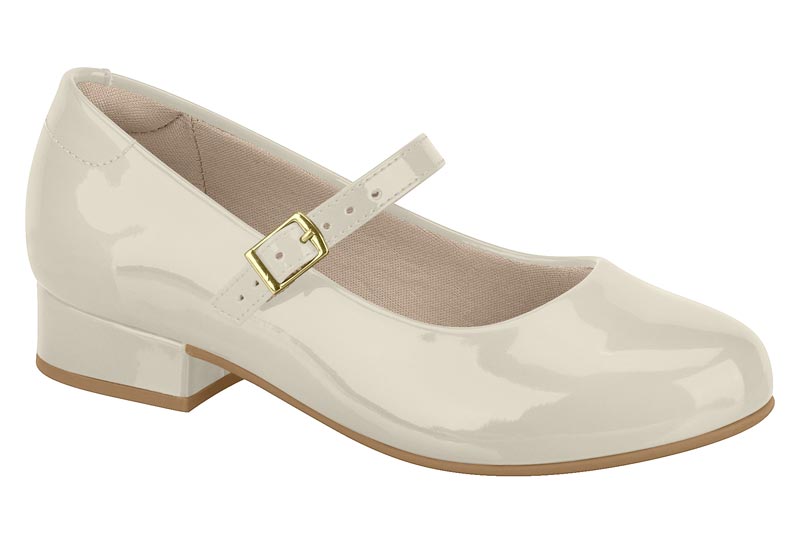 Zapatilla Mary Jane Charol Blanco Off Molekinha