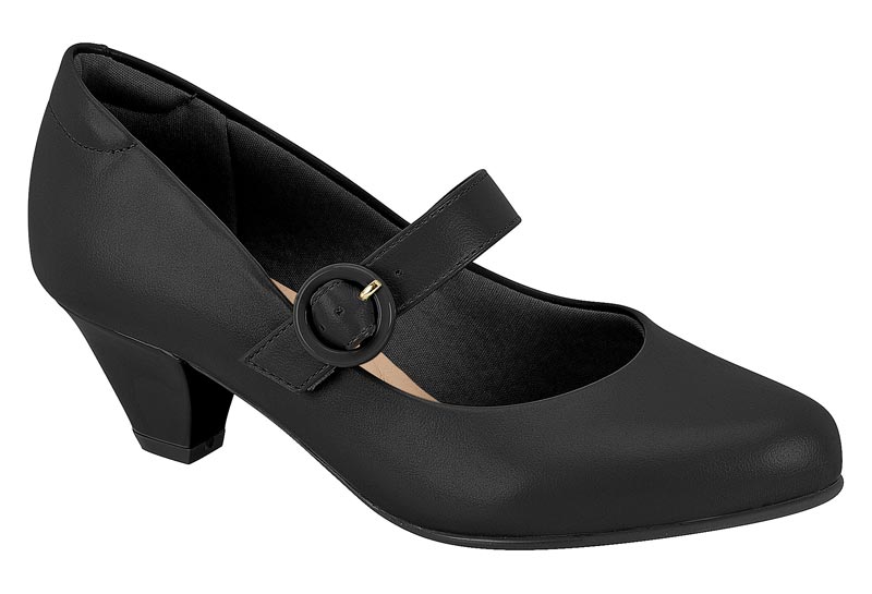 Zapatilla Negra con Hebilla Napa Suprema Modare