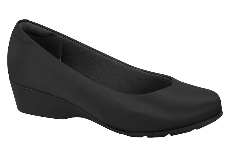 Zapatilla Cuña Confort Napa Stretch Negra Modare