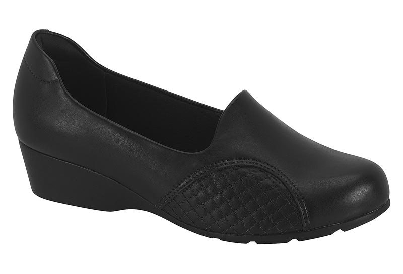 Zapatilla Cuña Napa Acolchada Negra Modare