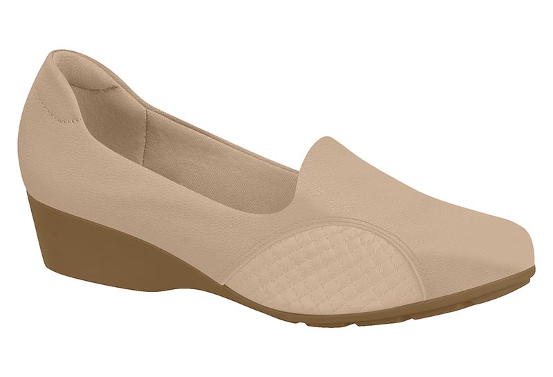 Zapatilla Cuña Acolchada Napa Beige Modare Comfort