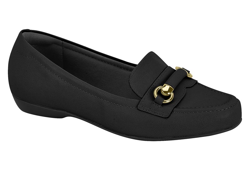 Mocasín Dama Herraje Dorado Napa Negro Modare Confort