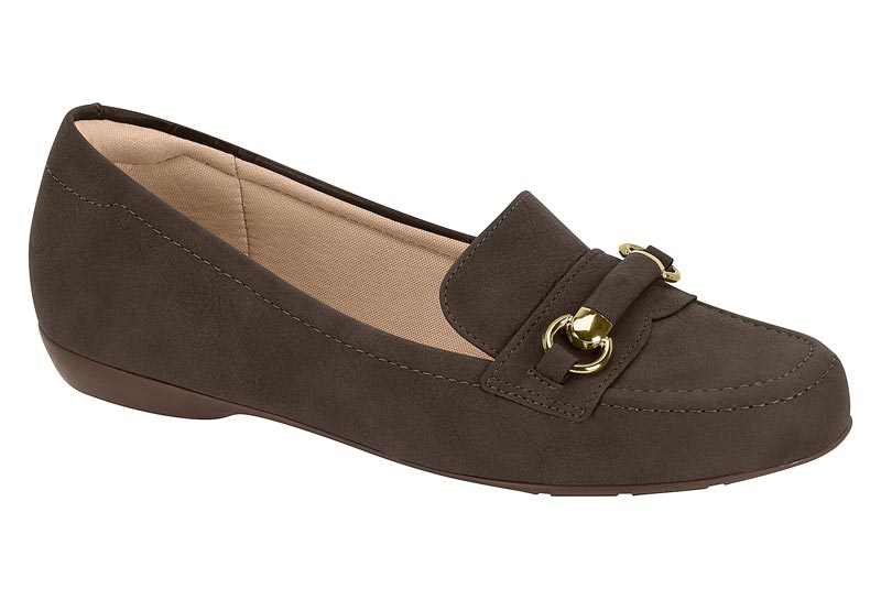 Mocasín Plano Napa Herraje Dorado Modare Chocolate