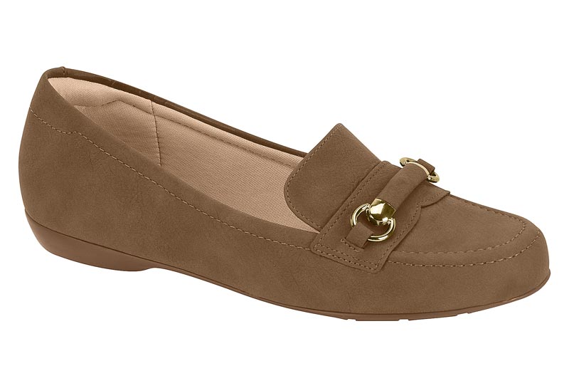 Mocasín Modare Napa Veluna Castanho con Herraje Dorado