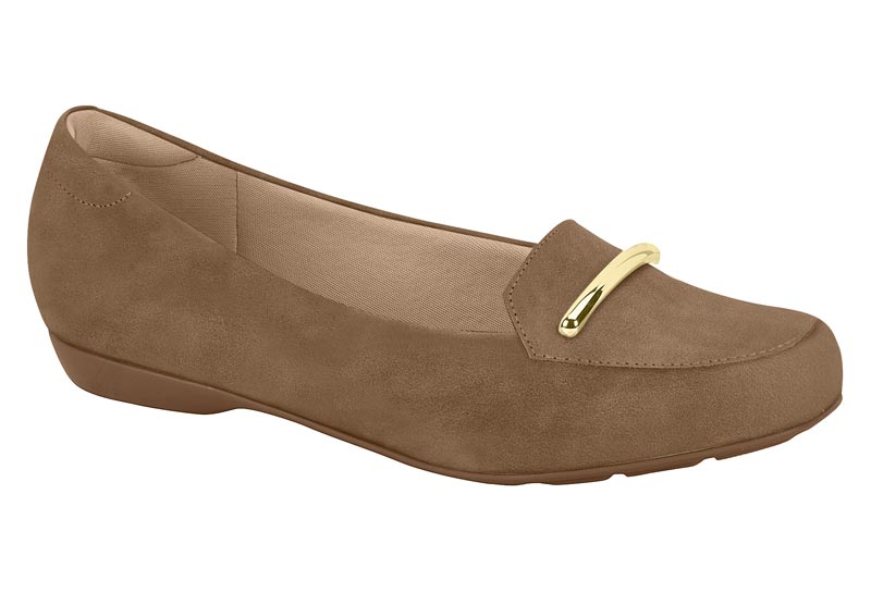 Mocasín Confort Napa Castanho Herraje Dorado Modare