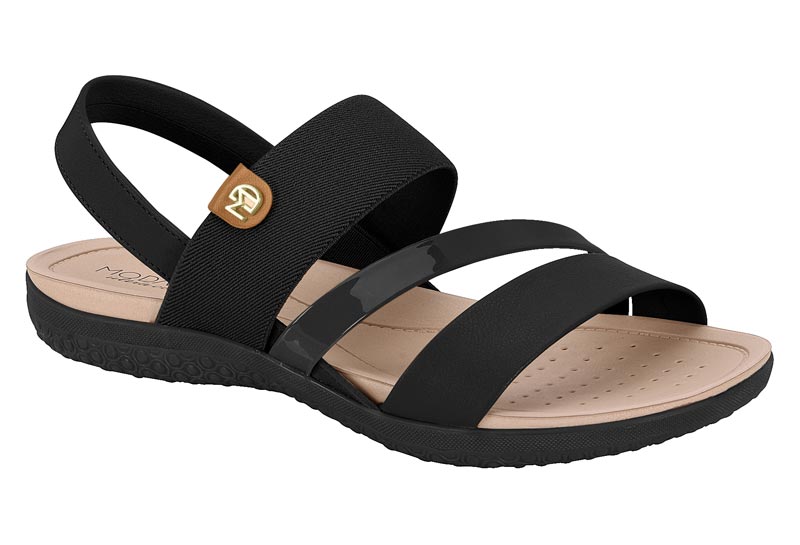 Sandalia Elástica Comfort Negra Modare 7125.233.23523