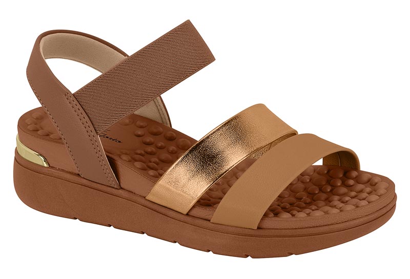 Sandalia Plataforma Brillo Elástico Modare Confort Bronce
