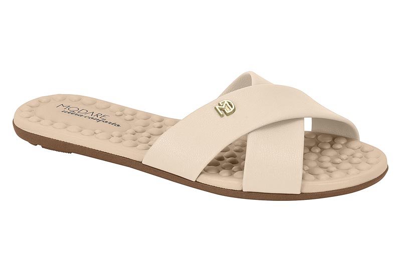 Sandalia Cruzado Ultra Conforto Crema Modare