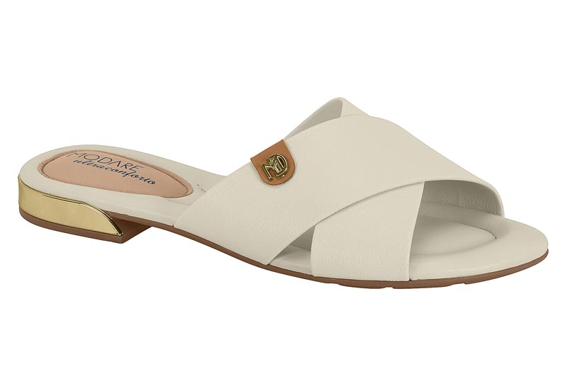 Sandalia Cruzado Napa Floather Modare Ultra Conforto Off White