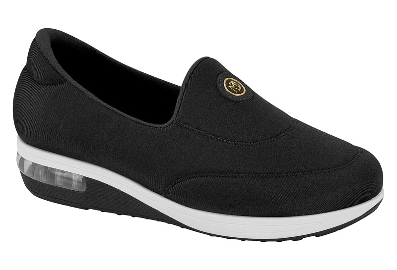 Zapatilla Cuña Negra Modare Confort Lycra Air Slip-On