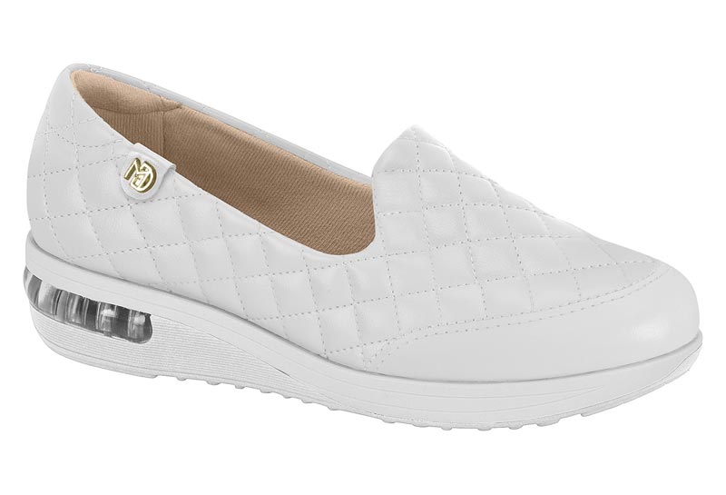 Zapatilla Cuña Napa Matelassé Blanco Modare Ultra Confort