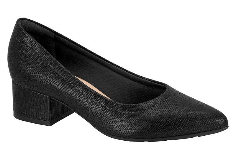 Zapatilla Bloque Punta Fina Napa Lezard Negra Modare