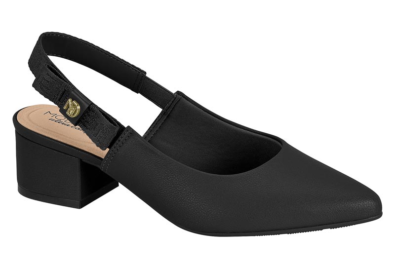 Zapatilla Destalonada Tacón Bloque Negro Modare Ultra Confort