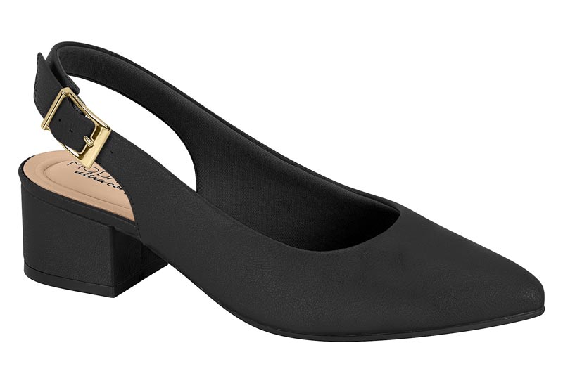 Zapatilla Destalonada Slingback Napa Negra Modare
