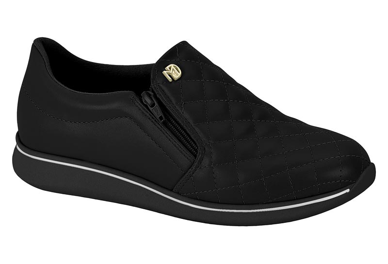 Mocasín Slip On Cuña Acolchado Negro Modare