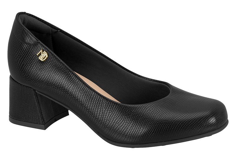 Zapatilla de Tacón Bloque Napa Lezard Negro Modare