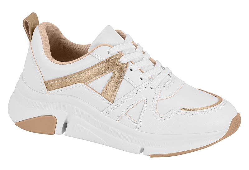 Tenis Chunky Urbano Blanco Dorado Modare con Detalles Metálicos