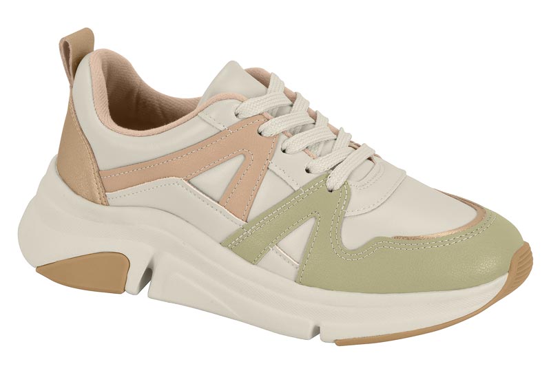 Tenis Urbano Chunky Tricolor MODARE Blanco Verde Beige Mujer
